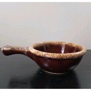 Vtg Hull Crooksville Oven Proof Brown Drip‎ Soup Bowl Handle Replacement Piece